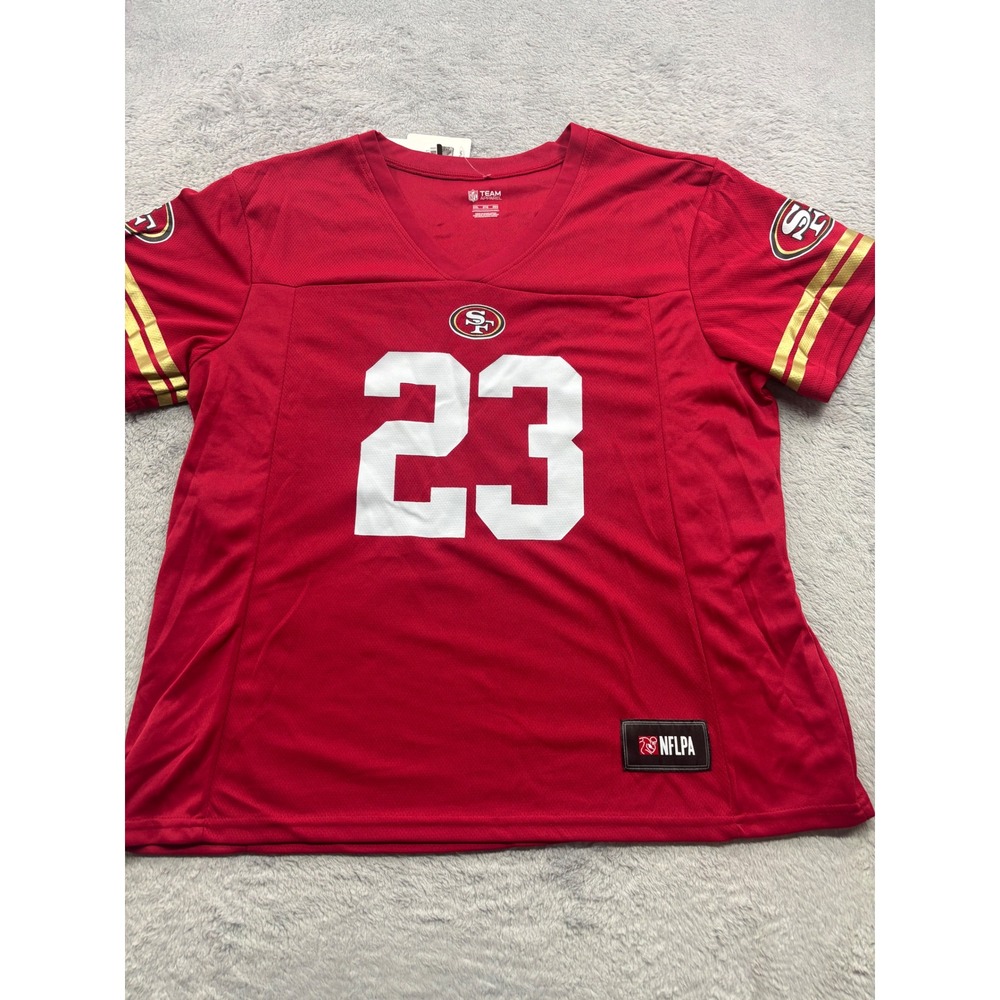 NFL San Francisco 49ers Christian McCaffrey 23 NFL Jersey Womens 2XL Red New